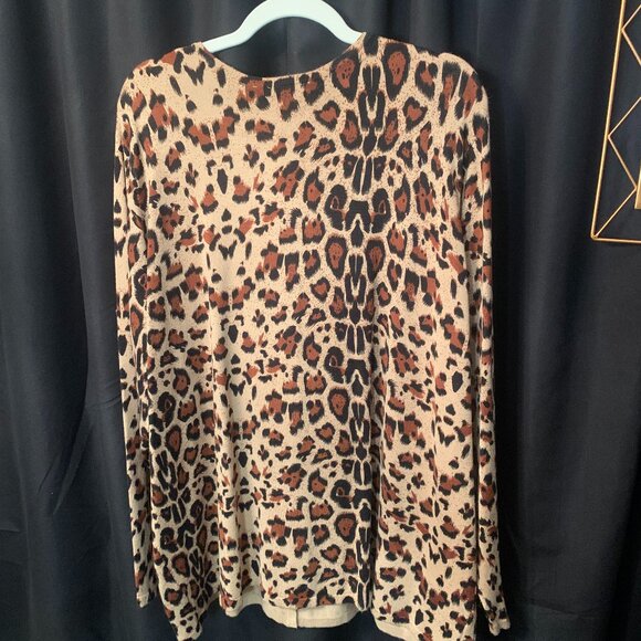 Quacker Factory Cheetah Print Rhinestone Sweater (NWT) (SZ 3X) - Picture 7 of 10